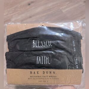 Rae Dunn 2 Pack Face Masks Blessed + Faith